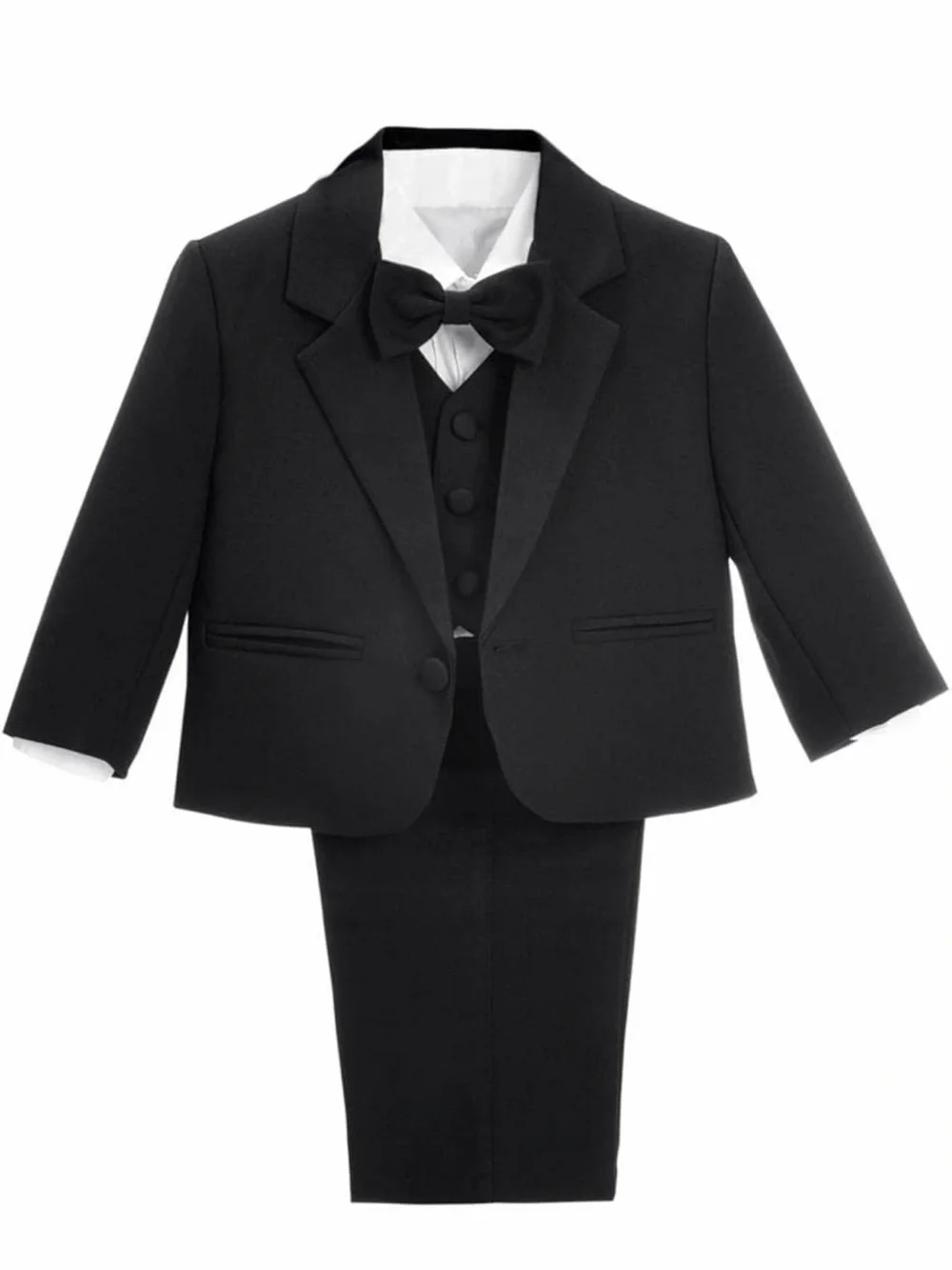 NWT Black Boys' Formal Tuxedo Jacket & Vest Set - Classic Suit Size 4